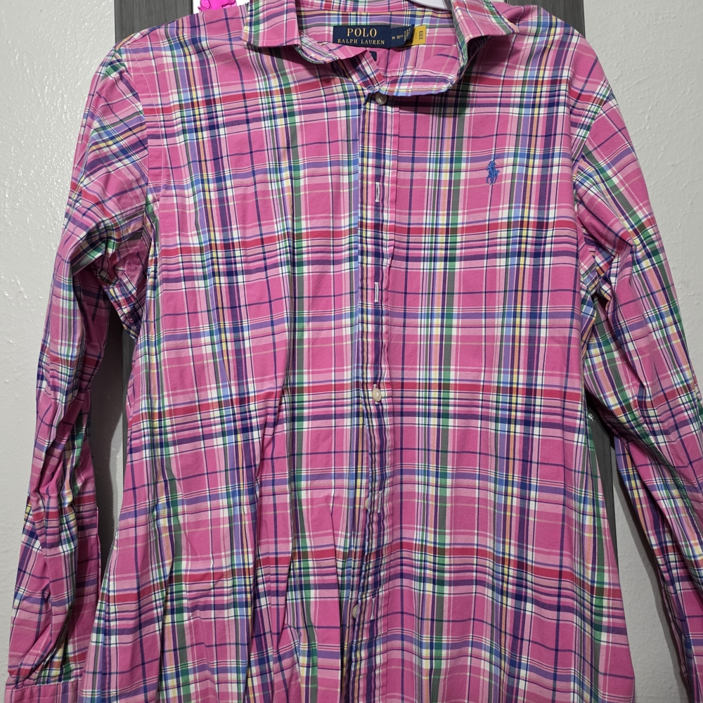 Ralph Lauren Pink Multicolor Plaid Shirt